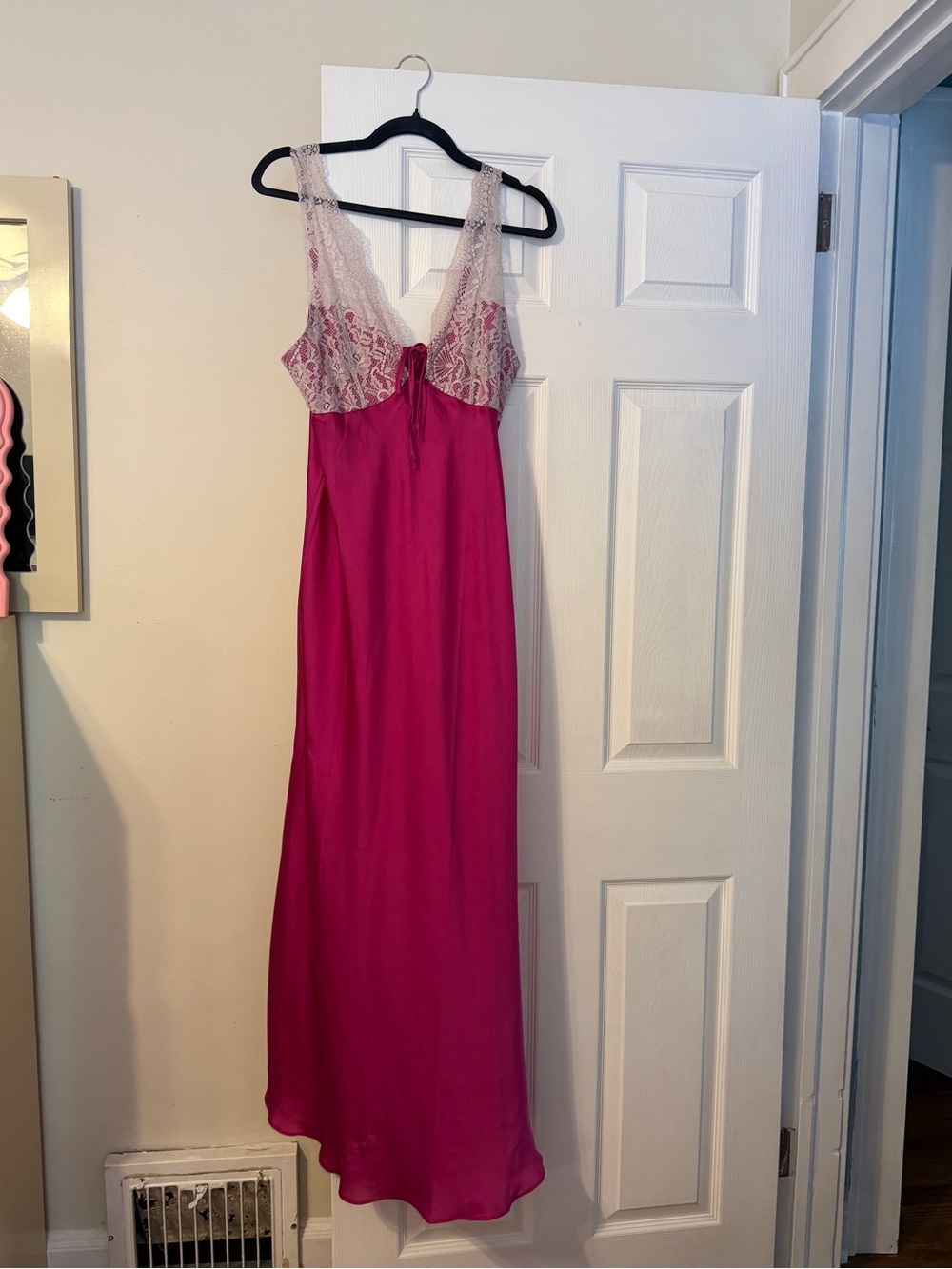 Free People - Fuchsia Lace-Trim Slip